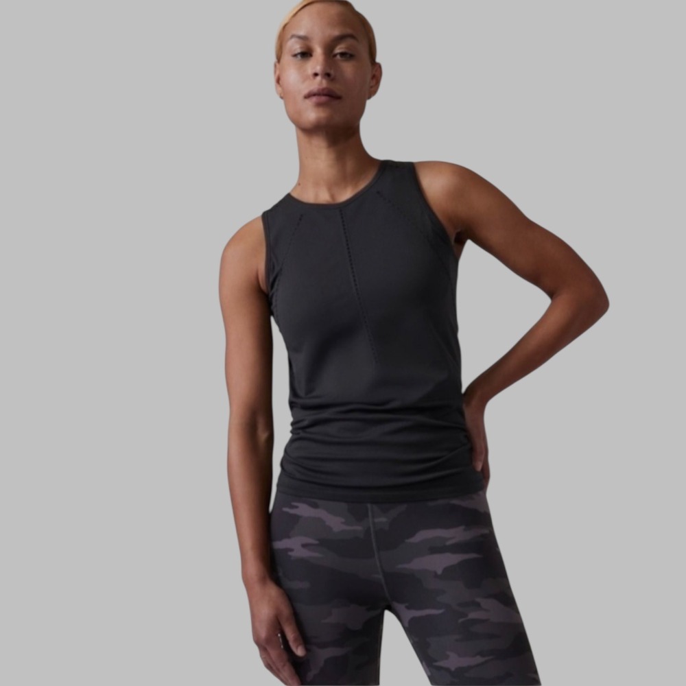 Athleta Foothill Seamless‎ Tank Top Athletic Workout Black Size Small